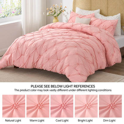 Boho Pintuck Comforter Set – 7-Piece Lightweight All-Season Bedding