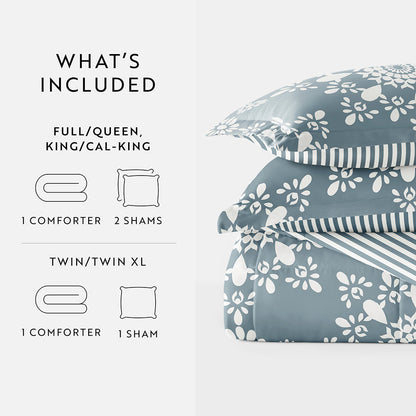 Daisy Medallion Reversible Down-Alternative Comforter Set