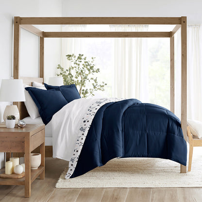 Forget Me Not Reversible Down-Alternative Comforter Set