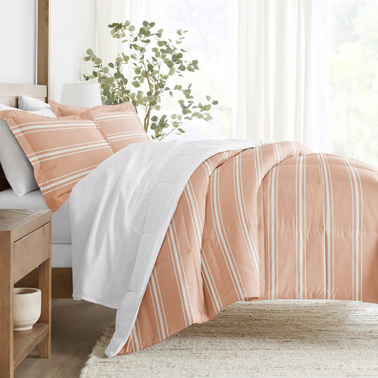 Soft Stripe Reversible Down-Alternative Comforter Set