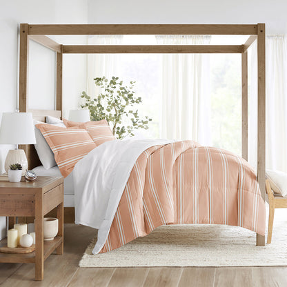 Soft Stripe Reversible Down-Alternative Comforter Set